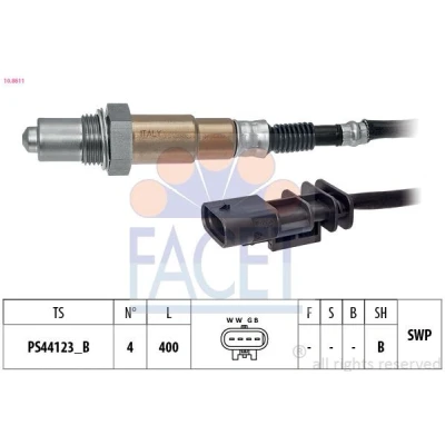 Bild av FACET 10.8611 Sonde lambda chauffé, planaire, Filetage prégraissé VOLVO: XC90 II, XC60 II