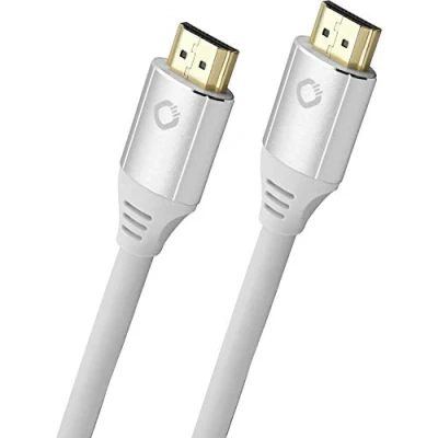Bild av OEHLBACH Black Magic MKII 8K Ultra High Speed HDMI kabel FUHD 60Hz 4320P/4K 120Hz 2160p 48 Gbit/s (21:9 Cinema, 3D, Dolby Vision, Dynamic HDR 10+, VRR, eARC, UHD2) 5 meter vit