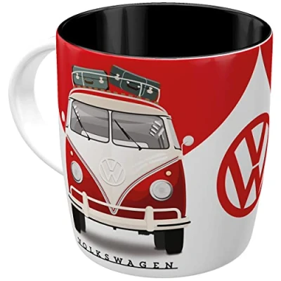 Bild av Nostalgic Art Kaffemugg i retrostil, Volkswagen Good In Shape Presentidé för VW buss, av keramik, rolig vintagedesign med ordspråk, 330 ml, färgglad