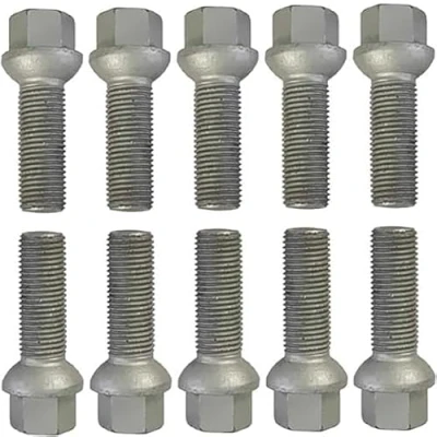 Bild av 10 hjulskruvar hjulbultar silver kulkrage M14 x 1,5 50 mm (R14)
