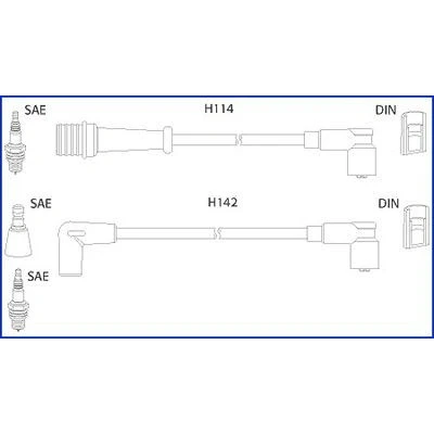 Bild av HITACHI 134485 Jeu De Fils d&#039;Allumage RENAULT: 25 3/5 portes, 21 Berline, R21 5 portes