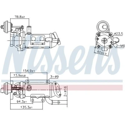 Bild av NISSENS 989289 Refroidisseur EGR avec bypass à dépression RENAULT: TRAFIC 2 Bus, Kasten, ESPACE 4, OPEL: Vivaro A Combi, Van