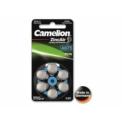 Bild av Camelion 15056675 zink luft knappceller utan kvicksilver A675/ZL 675/1,4 volt, 6 pack
