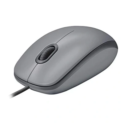 Bild av Logitech M110 trådbunden USB mus, tysta knappar, bekväm design för full storlek, ambidextrous PC / Mac laptop Grå