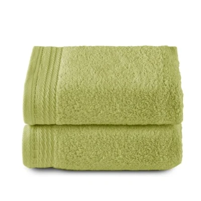 Bild av Top Towel Premium stora badhanddukar 2 ansiktshanddukar eller bidé 30 x 50 cm 100% bomull 600 gram lime