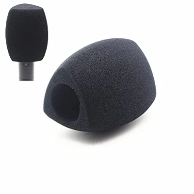 Bild av Saidbuds skum mikrofon skydd handhållen vindruta stora popfilter för handhållna mikrofoner intervju (svart)