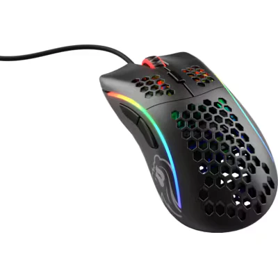 Bild av Glorious Gaming Model D trådad gamingmus, 68 g, honungskakedesign, RGB, ergonomisk, Pixart 3360 sensor, Omron brytare, PTFE fötter, 6 knappar Matt svart