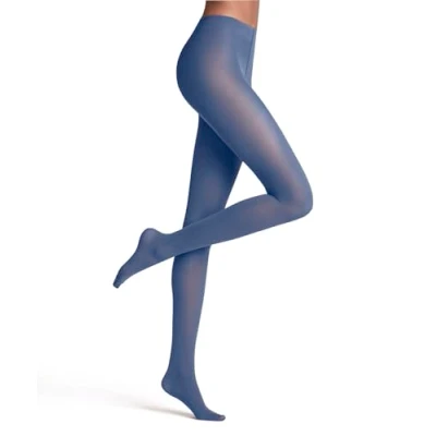 Bild av FALKE Matt Deluxe 30 DEN W Ti transparent fantasi 1 par, strumpbyxor för kvinnor, blå rökblå 6483, M L, Rökig M/L