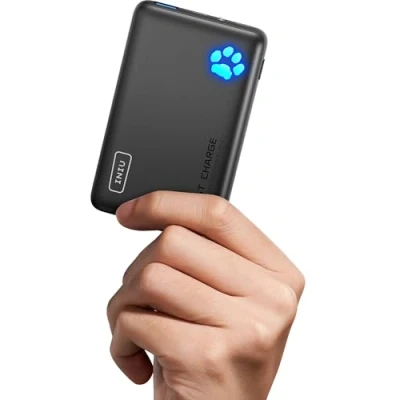 Bild av INIU Power Bank, 22,5 W powerbank liten men stark 10 000 mAh (USB C In &amp; Out), PD3.0 QC4.0 externa mobiltelefonbatterier med blixt, kompatibel iPhone 16 15 14 13 12 11 Pro Max Mini Samsung S24
