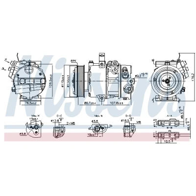 Bild av NISSENS 890751 Compresseur De Climatisation DVE16N 12 PAG 46 YF R 134a, 1234yf