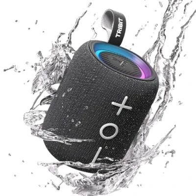 Bild av Tribit StormBox Mini+ Bluetooth högtalare 12 W, 360 rumsljud, h speltid, 5.4, IPX7, RGB lampor, TWS koppling, typ C, stöder AAC/SBC, bärbar hem/utomhus/när du reser