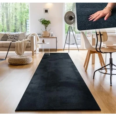 Bild av Paco Home Matta för vardagsrum enkel tvättbar mjuk kort hög, Storlek:80x300 cm, Färg:Silver