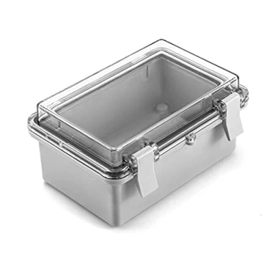 Bild av QWORK Kopplingsdosa universellt projekthölje, ABS vattentät IP65 elbox gångjärn skal med PC transparent skydd lås 150 x 100 70 mm