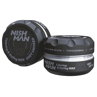 Bild av NISHMAN Hårfärgsvax C2 Grey Smoked 100g Omedelbar Tillfällig Färgning, Styling och Stadga för Alla Hårtyper Långvarig Glansig Finish Färg i Ett