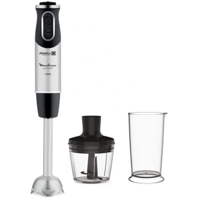 Bild av Moulinex QuickChef DD6578 1000 W handmixer med 10 turbo hastighetsregulator 2 hacktillbehör, dokumentförstörare och mätkopp, sprutkupol, stål