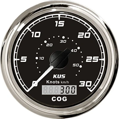 Bild av KUS GPS hastighetsmätare mätare 30 knutar för båtyachter 85 mm 12 V/24 V (svart)