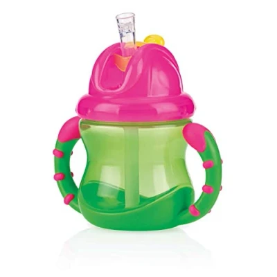 Bild av Nûby Flip it mugg med handtag, grön rosa