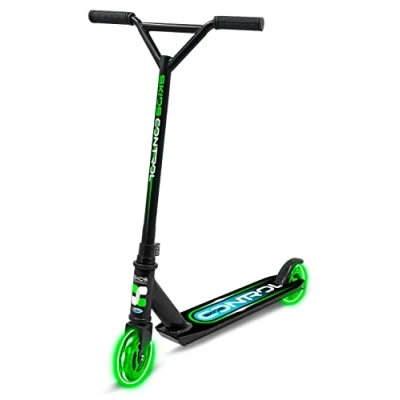 Bild av Stamp Stunt Sparkcykel Light Up Hjul, Grön/Svart