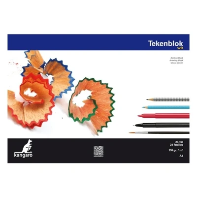 Bild av Kangaro Ritblock A3 110 gram 24 ark vit, 30 x 42 0,5