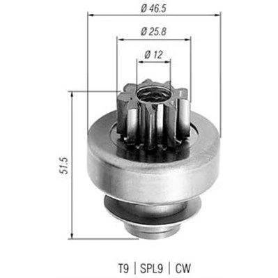 Bild av MAGNETI MARELLI 940113020240 Pignon, démarreur PEUGEOT: 106 II 3/5 portes, 206 1007 3 portes