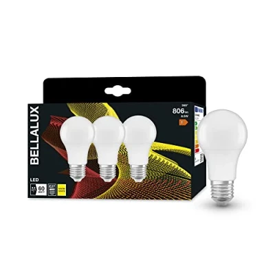 Bild av BELLALUX LED lampa, E27 bas, matt optik ,Varmt vitt (2700K), 806 Lumen, ersätter 60W belysningsmaterial icke dimbar, 3 Pack
