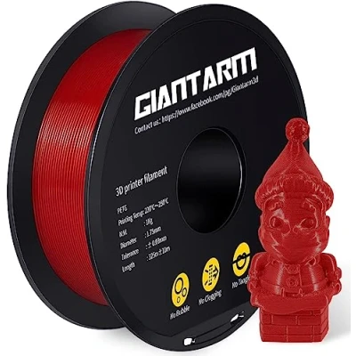 Bild av PETG filament, 3D skrivarfilament, GIANTARM filament 1,75 mm, dimensionell noggrannhet +/ 0,02 1 kg, röd