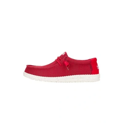 Bild av Hey Dude mäns Wally Stretch Canvas, Röd, 44.5 EU