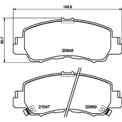 Bild av HELLA 8DB 355 040 521 Jeu de plaquettes frein avec indicateur d&#039;usure MITSUBISHI: Eclipse Cross