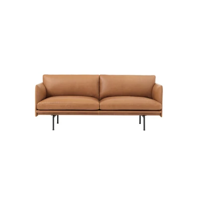 Bild av Muuto Outline Sofa / 2 seater Soffa för personer Cognac Refine Leather W170 x D84 H71 SH40 cm