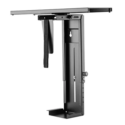 Bild av RICOO PC hållare under skrivbord datorhållare för underbord TRH 05 till 10 kg och 360 graders roterbar flexibel vridbar datorserver rack hölje bordshållare