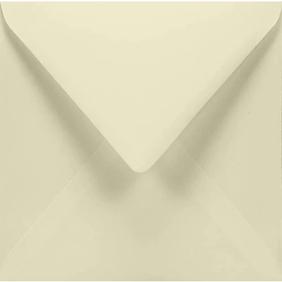 Bild av Netuno 25 fyrkantiga kuvert elfenben 155 x mm 120 g Aster Smooth Ivory eleganta inbjudningskuddar ecru för bröllop födelsedag dop jul jubileum