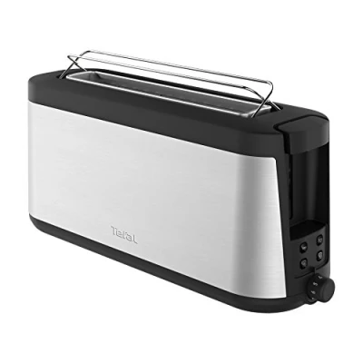 Bild av Tefal Element TL4308 brödrost med lång plats 7 brunningsnivåer 1000 watt Integrerat rullfäste Elegant design Svart/rostfritt stål