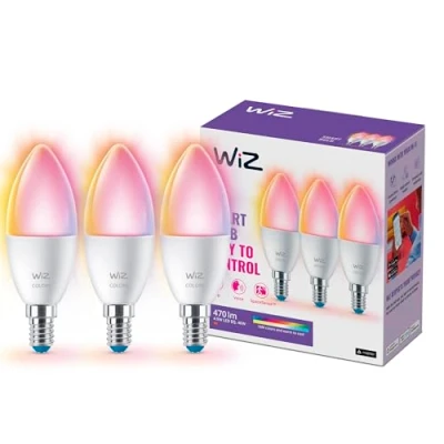 Bild av WiZ Kronjus 4,9W E14, Color &amp; Tunable White, Wi Fi, 3 pack
