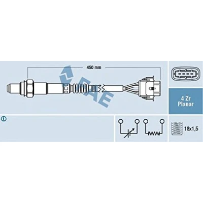 Bild av FAE 77209 Sonde lambda devant le catalyseur de régulation OPEL: Corsa D 3/5 portes, Meriva A, Zafira SAAB: 9 3 Berline, Break