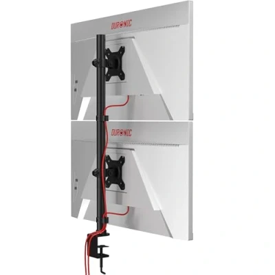 Bild av Duronic DM15D2V2 datorskärmstativ Med bas för 2 32&quot; skärmar VESA 75/100 fäste lastkapacitet 8 kg höjdjusterbar lutningsbar 15 till +15 roterbar 360 vertikal justering