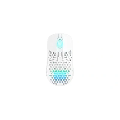 Bild av Xtrfy M42 Wireless, trådlös ultralätt spelmus, optimerad för e sport, 2,4 GHz radio, RGB belysning, modulärt hölje (2 storlekar ingår), laddningsbar, Vit