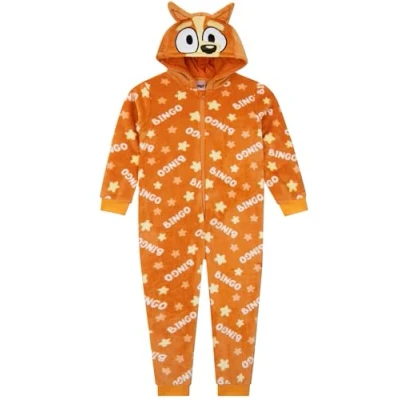 Bild av Bluey Onesie Bingo Med 3D öron För Pojkar Fleece Onesies Orange 98