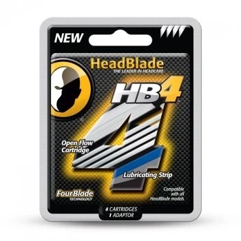 Bild av HeadBlade HB4 4 smorda rakblad + 1 adapter