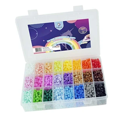 Bild av La Manuli Sorterade Fuse Beads Kit 4 500 stycken 5 mm 24 färger strykpärlor set med alla märken pärlor kompatibla pussel barn säkring järnpärlor