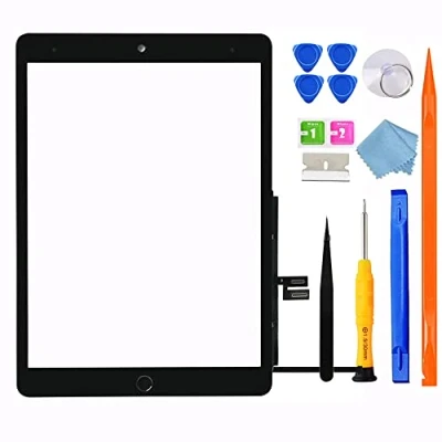 Bild av för iPad 9 (9:e generationen) A2602 A2603 A2604 A2605 skärmbyte glasdigitaliserare, 9:e generationen 10,2 tums pekskärm (2021 släppt), full reparationssats, förinstallerad hemknapp och lim