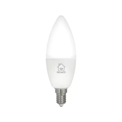 Bild av Deltaco SMART HOME LED lampa, E14, WiFI, 4.5W, 2700K 6500K, dimbar, vit