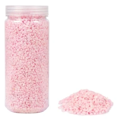 Bild av HEKU grovkornig dekorativt granulat I rosa, ca 750 g mångsidig användning perfekt för bröllop och pysselprojekt återförslutningsbar burk