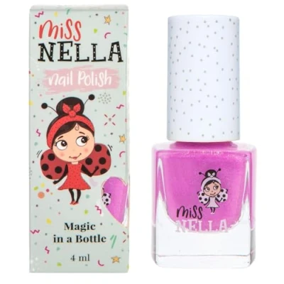 Bild av Miss Nella NEW SUMMER collection BLUEBERRY SMOOTHIE Speciellt neon lila glitternagellack för barn, vattenbaserat och luktfritt som enkelt går att skala bort.