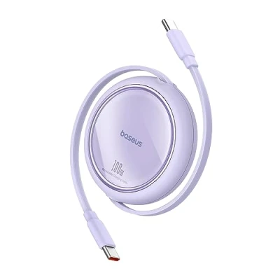 Bild av Baseus USB C kabel, 100 W, PD 5A QC 4.0 mini, utdragbar, snabbladdningskabel, till 4 stegs längd, förinställd laddningskabel för iPhone 15, Samsung, iPad, lätt att förvara, bärbar