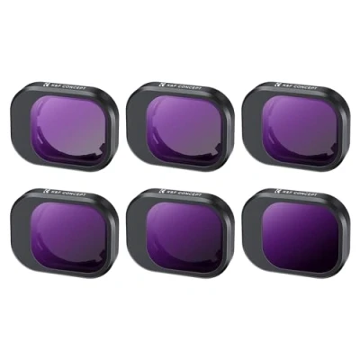 Bild av K&amp;F Concept Mini 4 Pro ND filterset, 6 stycken ND4, ND8, ND16, ND32, ND64, ND1000 filter kompatibelt med DJI (aluminiumversion)