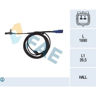 Bild av ABS givare, Sensor, hjulvarvtal, Bakaxel, citroën c5 i, ii, break 4545 A5, 4545.A5