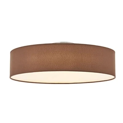 Bild av Lindby Taklampa &#039;Sebatin&#039;met USB aansluiting (modern) i Brun av textil/siden för sovrum (3 lamor, E27) Textil taklampa, lampa