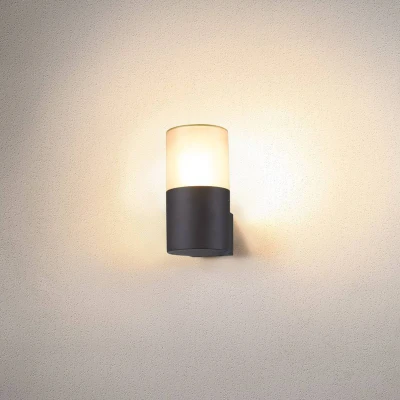 Bild av SLV Grafit vägglampa för utomhusbruk i cylinderform