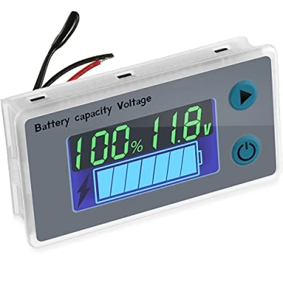 Bild av Multifunktions LCD batterikapacitetsmätare Voltmätare med Temperaturdisplay Batteri Bränslemätare Indikator Spänningsmonitor（Larm）
