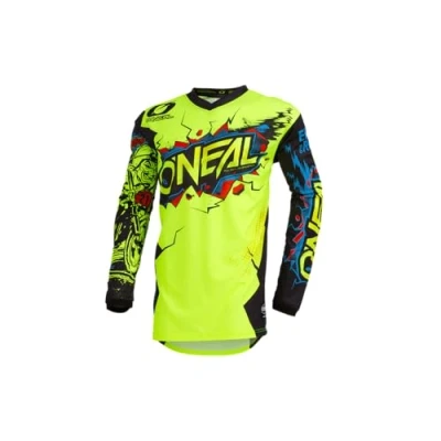 Bild av O&#039;NEAL Motocrosströja Enduro Motorcykel Passar för maximal rörelsefrihet, insydd armbågsskydd, andas Jersey Element Villain Vuxna Neongul Storlek S